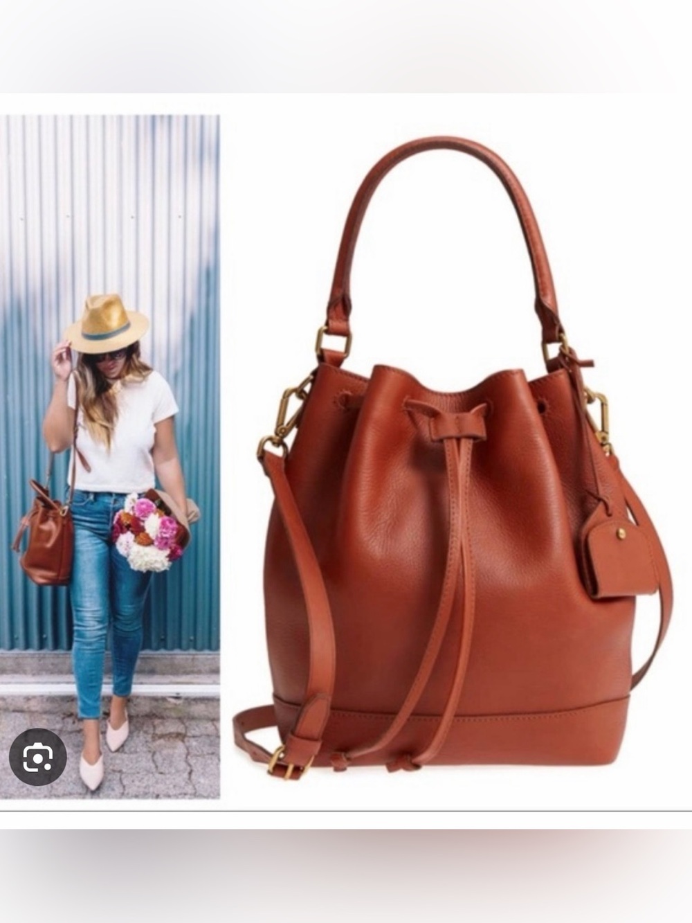 Madewell Lafayette Bucket Bag-Tan